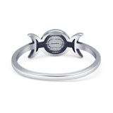 Oxidized Moon Ring
