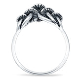 Oxidized V Midi Mushroom Ring