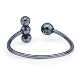  Oxidized Beaded Ball Ring