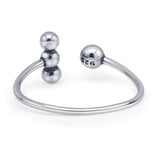  Oxidized Beaded Ball Ring