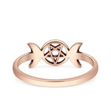  Triple Moon Pentagram Ring