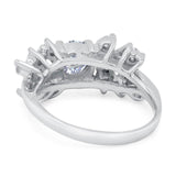 Art Deco Round Natural Stone Floral Ring
