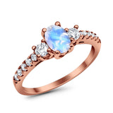 Three Stone Oval Natural Stone Trellis Ring