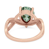 Pear Teardrop Natural Stone Infinity Ring