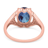 Oval Natural Stone Cluster Wedding Ring