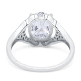 Oval Natural Stone Cluster Wedding Ring