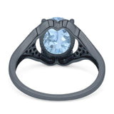 Oval Natural Stone Cluster Wedding Ring