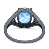 Oval Natural Stone Cluster Wedding Ring