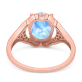 Oval Natural Stone Cluster Wedding Ring