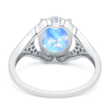 Oval Natural Stone Cluster Wedding Ring