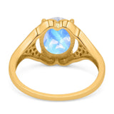 Oval Natural Stone Cluster Wedding Ring