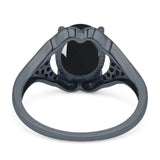 Oval Natural Stone Cluster Wedding Ring