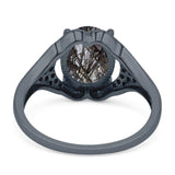 Oval Natural Stone Cluster Wedding Ring