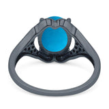 Oval Natural Stone Cluster Wedding Ring