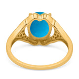 Oval Natural Stone Cluster Wedding Ring