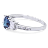 Art Deco Oval Natural Stone Trio Ring