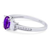 Art Deco Oval Natural Stone Trio Ring