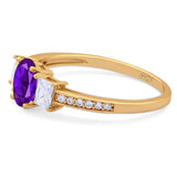 Art Deco Oval Natural Stone Trio Ring