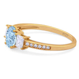 Art Deco Oval Natural Stone Trio Ring