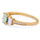 Art Deco Oval Natural Stone Trio Ring