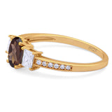 Art Deco Oval Natural Stone Trio Ring