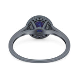 Art Deco Round Natural Stone Wedding Ring