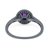 Art Deco Round Natural Stone Wedding Ring