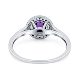 Art Deco Round Natural Stone Wedding Ring