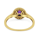 Art Deco Round Natural Stone Wedding Ring