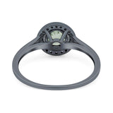 Art Deco Round Natural Stone Wedding Ring