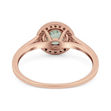 Art Deco Round Natural Stone Wedding Ring