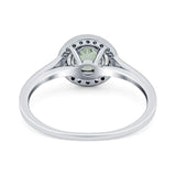 Art Deco Round Natural Stone Wedding Ring