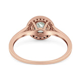 Art Deco Round Natural Stone Wedding Ring