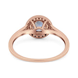 Art Deco Round Natural Stone Wedding Ring