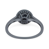 Art Deco Round Natural Stone Wedding Ring
