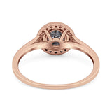 Art Deco Round Natural Stone Wedding Ring