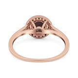 Art Deco Round Natural Stone Wedding Ring