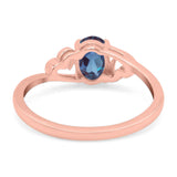 Minimalist Oval Natural Stone Solitaire Ring