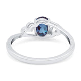 Minimalist Oval Natural Stone Solitaire Ring