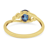 Minimalist Oval Natural Stone Solitaire Ring