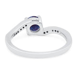 Round Natural Stone Art Deco Ring