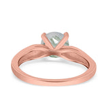 Round Natural Stone Solitaire Ring