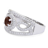 Round Natural Stone Infinity Shank  Ring