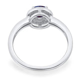 Round Natural Stone Engagement Ring