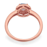 Round Natural Stone Engagement Ring