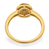 Round Natural Stone Engagement Ring