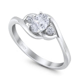 Art Deco Oval Natural Stone Three Stone Ring