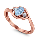 Art Deco Oval Natural Stone Three Stone Ring