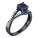 Art Deco Round Natural Stone Twisted Ring
