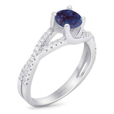 Art Deco Round Natural Stone Twisted Ring
